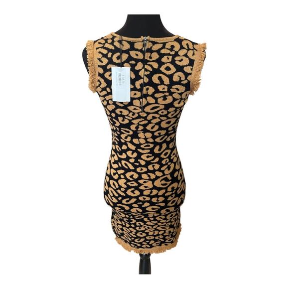 New ~ THML ~ Leopard Print Knit Dress XS HOT - Picture 2 of 7